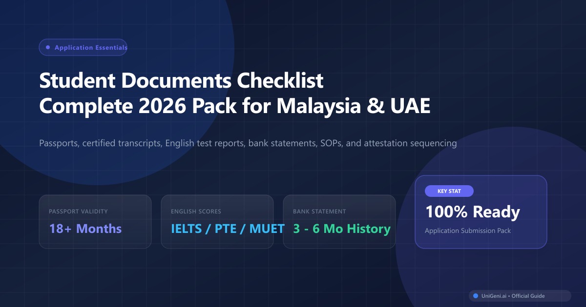Student Documents Checklist for Malaysia and UAE Applications
