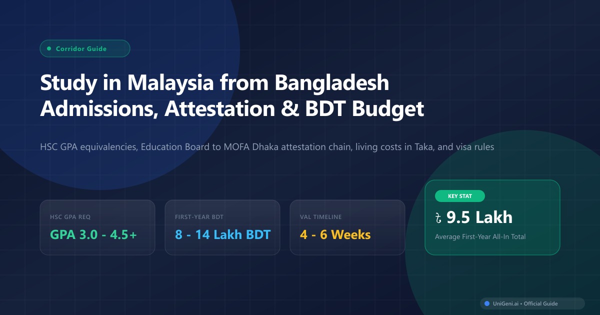 Study in Malaysia from Bangladesh: Admissions, Attestation and Budget
