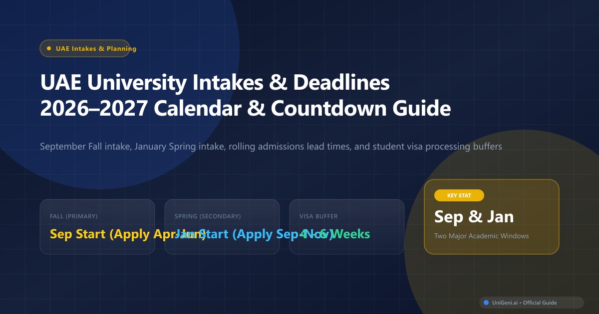 UAE University Intakes and Deadlines Guide 2026