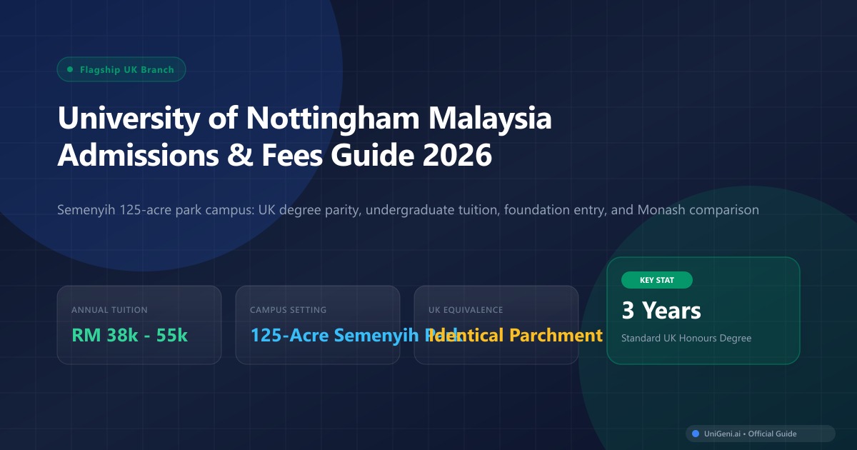 University of Nottingham Malaysia: Admissions and Fees Guide 2026